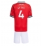 Fotbollsset Barn Manchester United Matthijs de Ligt #4 Hemmatröja 2025-26 Mini-Kit Kortärmad (+ korta byxor)
