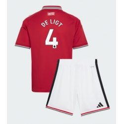 Fotbollsset Barn Manchester United Matthijs de Ligt #4 Hemmatröja 2026-27 Mini-Kit Kortärmad (+ korta byxor)