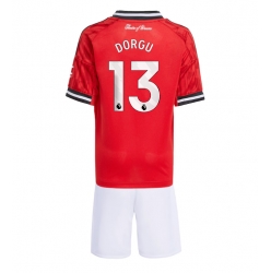 Fotbollsset Barn Manchester United Patrick Dorgu #13 Hemmatröja 2025-26 Mini-Kit Kortärmad (+ korta byxor)