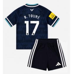 Fotbollsset Barn Newcastle United Bazoumana Toure #17 Bortatröja 2026-27 Mini-Kit Kortärmad (+ korta byxor)