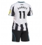 Fotbollsset Barn Newcastle United Harvey Barnes #11 Hemmatröja 2025-26 Mini-Kit Kortärmad (+ korta byxor)