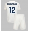 Fotbollsset Barn Nottingham Forest Douglas Luiz #12 Bortatröja 2025-26 Mini-Kit Kortärmad (+ korta byxor)