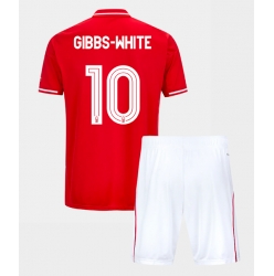 Fotbollsset Barn Nottingham Forest Morgan Gibbs-White #10 Hemmatröja 2025-26 Mini-Kit Kortärmad (+ korta byxor)