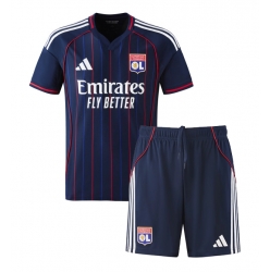 Fotbollsset Barn Olympique Lyonnais Bortatröja 2025-26 Mini-Kit Kortärmad (+ korta byxor)
