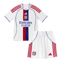 Fotbollsset Barn Olympique Lyonnais Hemmatröja 2025-26 Mini-Kit Kortärmad (+ korta byxor)