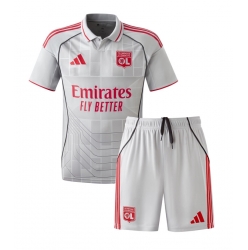Fotbollsset Barn Olympique Lyonnais Tredje Tröja 2025-26 Mini-Kit Kortärmad (+ korta byxor)