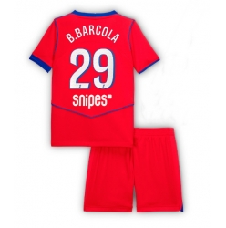 Fotbollsset Barn Paris Saint-Germain Bradley Barcola #29 Tredje Tröja 2025-26 Mini-Kit Kortärmad (+ korta byxor)