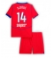 Fotbollsset Barn Paris Saint-Germain Desire Doue #14 Tredje Tröja 2025-26 Mini-Kit Kortärmad (+ korta byxor)
