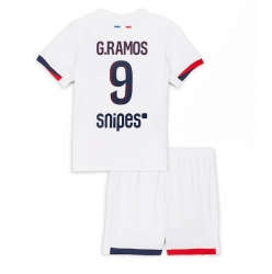 Fotbollsset Barn Paris Saint-Germain Goncalo Ramos #9 Bortatröja 2025-26 Mini-Kit Kortärmad (+ korta byxor)