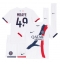 Fotbollsset Barn Paris Saint-Germain Ibrahim Mbaye #49 Bortatröja 2025-26 Mini-Kit Kortärmad (+ korta byxor)