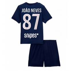 Fotbollsset Barn Paris Saint-Germain Joao Neves #87 Hemmatröja 2025-26 Mini-Kit Kortärmad (+ korta byxor)