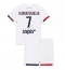 Fotbollsset Barn Paris Saint-Germain Khvicha Kvaratskhelia #7 Bortatröja 2025-26 Mini-Kit Kortärmad (+ korta byxor)