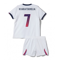 Fotbollsset Barn Paris Saint-Germain Khvicha Kvaratskhelia #7 Bortatröja 2026-27 Mini-Kit Kortärmad (+ korta byxor)