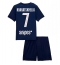 Fotbollsset Barn Paris Saint-Germain Khvicha Kvaratskhelia #7 Hemmatröja 2025-26 Mini-Kit Kortärmad (+ korta byxor)