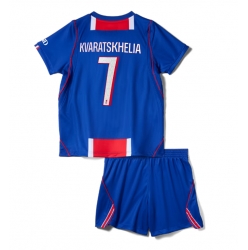 Fotbollsset Barn Paris Saint-Germain Khvicha Kvaratskhelia #7 Hemmatröja 2026-27 Mini-Kit Kortärmad (+ korta byxor)