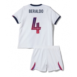 Fotbollsset Barn Paris Saint-Germain Lucas Beraldo #4 Bortatröja 2026-27 Mini-Kit Kortärmad (+ korta byxor)