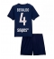 Fotbollsset Barn Paris Saint-Germain Lucas Beraldo #4 Hemmatröja 2025-26 Mini-Kit Kortärmad (+ korta byxor)