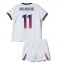 Fotbollsset Barn Paris Saint-Germain Maghnes Akliouche #11 Bortatröja 2026-27 Mini-Kit Kortärmad (+ korta byxor)