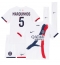 Fotbollsset Barn Paris Saint-Germain Marquinhos #5 Bortatröja 2025-26 Mini-Kit Kortärmad (+ korta byxor)
