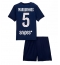 Fotbollsset Barn Paris Saint-Germain Marquinhos #5 Hemmatröja 2025-26 Mini-Kit Kortärmad (+ korta byxor)