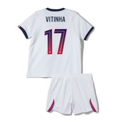 Fotbollsset Barn Paris Saint-Germain Vitinha #17 Bortatröja 2026-27 Mini-Kit Kortärmad (+ korta byxor)