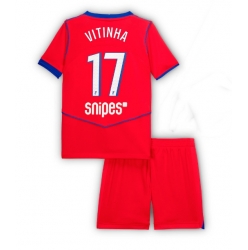 Fotbollsset Barn Paris Saint-Germain Vitinha #17 Tredje Tröja 2025-26 Mini-Kit Kortärmad (+ korta byxor)