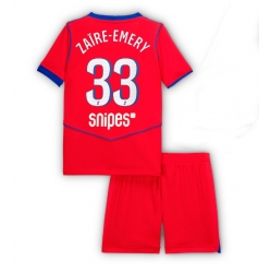 Fotbollsset Barn Paris Saint-Germain Warren Zaire-Emery #33 Tredje Tröja 2025-26 Mini-Kit Kortärmad (+ korta byxor)