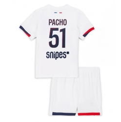 Fotbollsset Barn Paris Saint-Germain Willian Pacho #51 Bortatröja 2025-26 Mini-Kit Kortärmad (+ korta byxor)