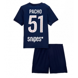 Fotbollsset Barn Paris Saint-Germain Willian Pacho #51 Hemmatröja 2025-26 Mini-Kit Kortärmad (+ korta byxor)
