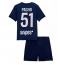 Fotbollsset Barn Paris Saint-Germain Willian Pacho #51 Hemmatröja 2025-26 Mini-Kit Kortärmad (+ korta byxor)
