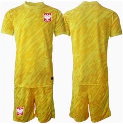 Fotbollsset Barn Polen Målvakt Hemmatröja EM 2024 Mini-Kit Kortärmad (+ korta byxor)