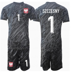Fotbollsset Barn Polen Wojciech Szczesny #1 Målvakt Bortatröja EM 2024 Mini-Kit Kortärmad (+ korta byxor)