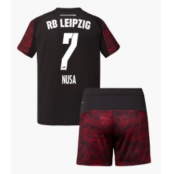 Fotbollsset Barn RB Leipzig Antonio Nusa #7 Tredje Tröja 2025-26 Mini-Kit Kortärmad (+ korta byxor)