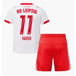 Fotbollsset Barn RB Leipzig Conrad Harder #11 Hemmatröja 2025-26 Mini-Kit Kortärmad (+ korta byxor)