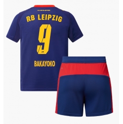 Fotbollsset Barn RB Leipzig Johan Bakayoko #9 Bortatröja 2025-26 Mini-Kit Kortärmad (+ korta byxor)