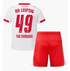 Fotbollsset Barn RB Leipzig Yan Diomande #49 Hemmatröja 2025-26 Mini-Kit Kortärmad (+ korta byxor)