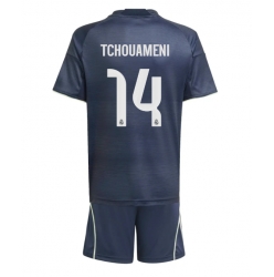 Fotbollsset Barn Real Madrid Aurelien Tchouameni #14 Bortatröja 2025-26 Mini-Kit Kortärmad (+ korta byxor)