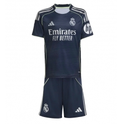Fotbollsset Barn Real Madrid Bortatröja 2025-26 Mini-Kit Kortärmad (+ korta byxor)