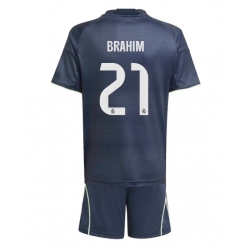 Fotbollsset Barn Real Madrid Brahim Diaz #21 Bortatröja 2025-26 Mini-Kit Kortärmad (+ korta byxor)