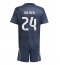 Fotbollsset Barn Real Madrid Dean Huijsen #24 Bortatröja 2025-26 Mini-Kit Kortärmad (+ korta byxor)