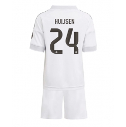Fotbollsset Barn Real Madrid Dean Huijsen #24 Hemmatröja 2025-26 Mini-Kit Kortärmad (+ korta byxor)