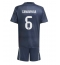 Fotbollsset Barn Real Madrid Eduardo Camavinga #6 Bortatröja 2025-26 Mini-Kit Kortärmad (+ korta byxor)