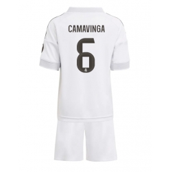 Fotbollsset Barn Real Madrid Eduardo Camavinga #6 Hemmatröja 2025-26 Mini-Kit Kortärmad (+ korta byxor)