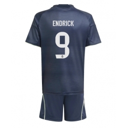 Fotbollsset Barn Real Madrid Endrick #9 Bortatröja 2025-26 Mini-Kit Kortärmad (+ korta byxor)