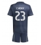 Fotbollsset Barn Real Madrid Ferland Mendy #23 Bortatröja 2025-26 Mini-Kit Kortärmad (+ korta byxor)