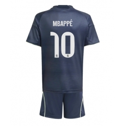 Fotbollsset Barn Real Madrid Kylian Mbappe #10 Bortatröja 2025-26 Mini-Kit Kortärmad (+ korta byxor)