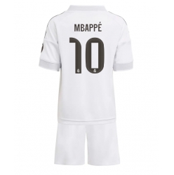 Fotbollsset Barn Real Madrid Kylian Mbappe #10 Hemmatröja 2025-26 Mini-Kit Kortärmad (+ korta byxor)