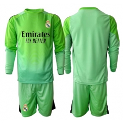 Fotbollsset Barn Real Madrid Målvakt Bortatröja 2025-26 Mini-Kit Långärmad (+ korta byxor)