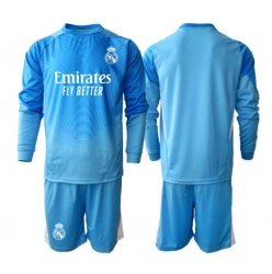 Fotbollsset Barn Real Madrid Målvakt Hemmatröja 2025-26 Mini-Kit Långärmad (+ korta byxor)