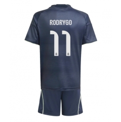 Fotbollsset Barn Real Madrid Rodrygo Goes #11 Bortatröja 2025-26 Mini-Kit Kortärmad (+ korta byxor)
